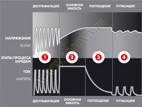 4 этапа заряда CTEK ХS 800