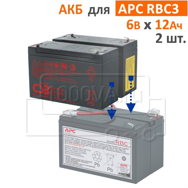 Комплект аккумуляторов для APC RBC3