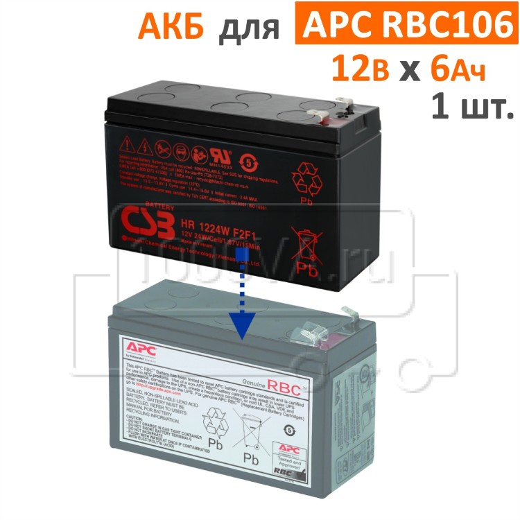 Комплект аккумуляторов для APCRBC106